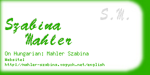 szabina mahler business card